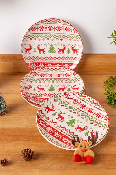 FH finehome Deer 4-Piece Cake Plate 19 cm