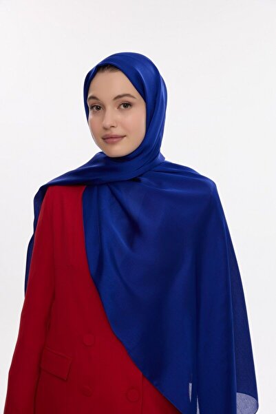 cs camellia scarf Şal Idol Saten Janjan - Saks