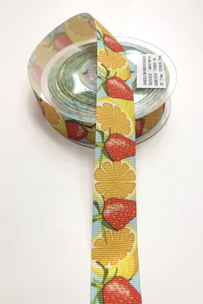Hayalperest boncuk Κορδέλες Grosgrain με σχέδιο φρούτων 2,5 cm 1 Mt