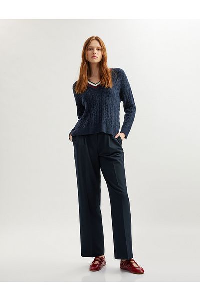 Koton Long Sleeve Hair Knit Women's Oversize V-Neck Sweater