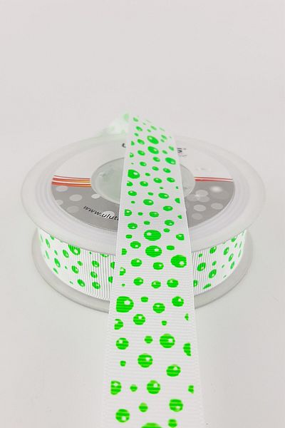 Hayalperest boncuk Πράσινη κορδέλα νέον Grosgrain 2,5 cm 20 Mt