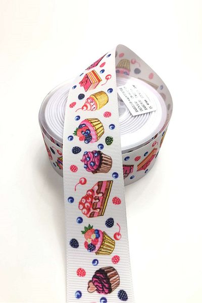 Hayalperest boncuk Κορδέλες Grosgrain με μοτίβο κέικ 4 εκ. 1 Mt