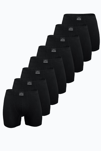 Malabadi Men's Black 8-Piece Premium Collection Modal Long Boxer 8m250