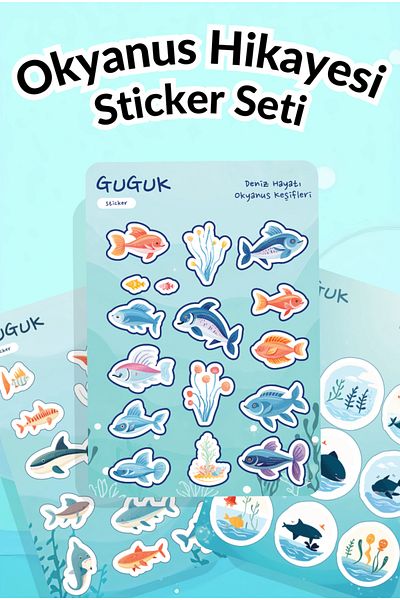 GUGUK Ocean Story Sticker Leaves Set