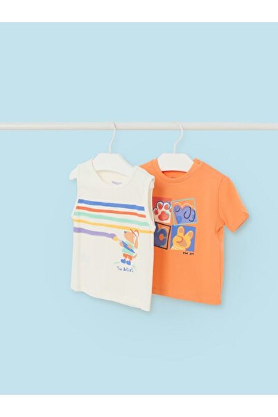 MAYORAL تي شيرت صيفي للأطفال الأولاد مكون من قطعتين 1032