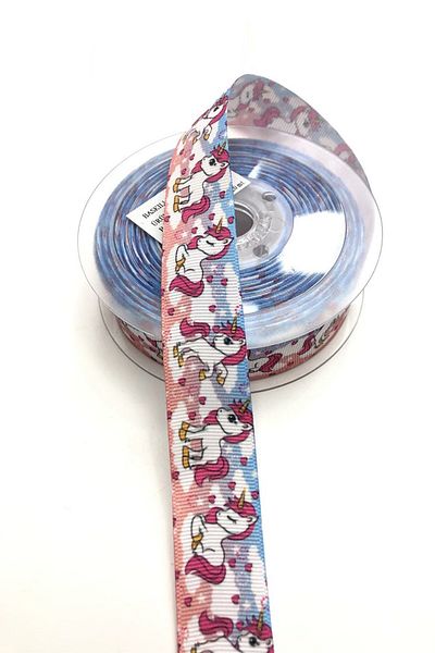 Hayalperest boncuk Κορδέλες Grosgrain με μοτίβο Unicorn 2,5 cm 1 Mt