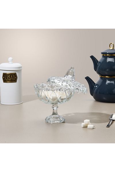 Glass In Love In Love Orchid Candy Footed Sugar Bowl - Transparent