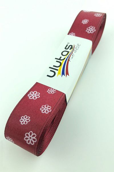 Hayalperest boncuk Borda Daisy Printed Satin Ribbon 2.5 Cm
