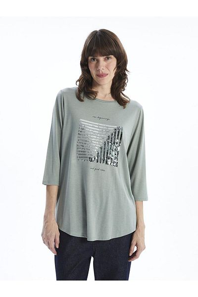 LC Waikiki Γυναικεία μπλούζα LCWAIKIKI Classic Crew Neck Κεντημένη