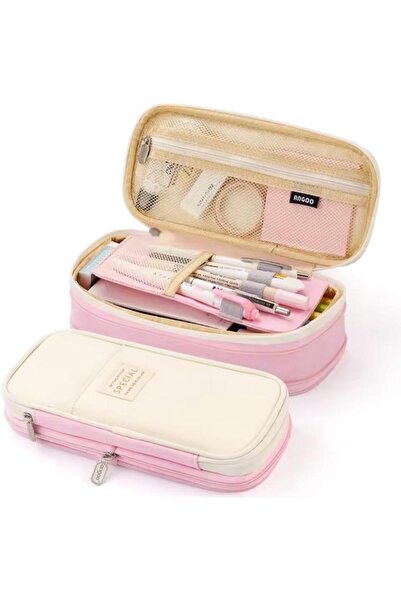 QUEVİLİY Kalemlik Kalem Kutusu çok foksiyonlu okul kalemlik kanvas 7 renk seçeneği