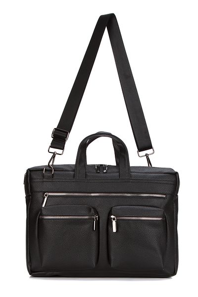 Newish Men's Black Leather Hand and Shoulder Laptop & Briefcase