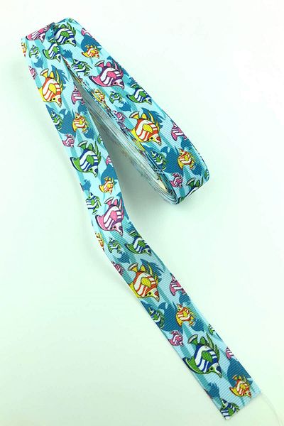 Hayalperest boncuk Fish Hahvan Figures Τυπωμένη κορδέλα Grosgrain 10 Mt