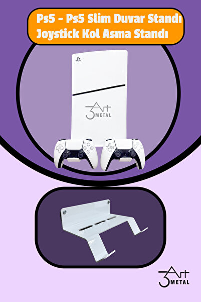 3art Metal Playstation 5 Slim Versiyon Duvar Askı Aparatı - Metal Ps5 Duvar A...