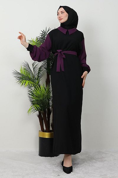 GİZ AGİYİM Μωβ Φόρεμα Neva Hijab
