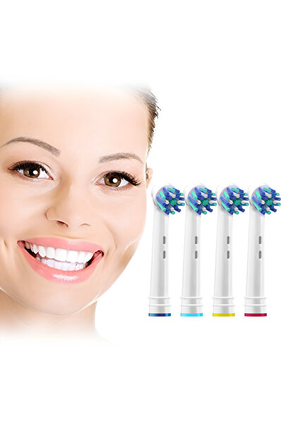 Fresh Moon Diş Fırçası Yedek Başlığı 4'lü Şarjlı Elektrikli Diş Fırçası Başlıklar Yedek Uçlar