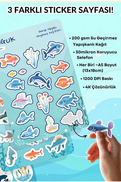 GUGUK Ocean Story Sticker Leaves Set