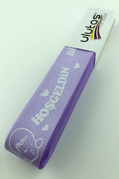 Hayalperest boncuk Welcome Baby Printed Grosgrain Ribbon 2.5 Cm
