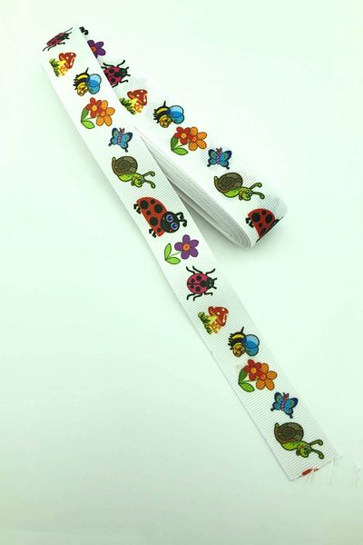 Hayalperest boncuk Floral Hahvan Figures Τυπωμένη κορδέλα Grosgrain 10 Mt