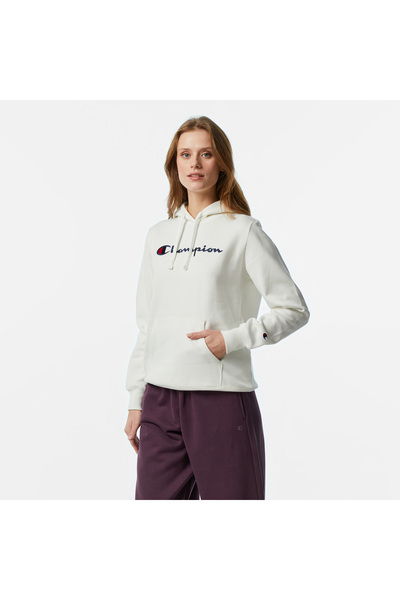 Champion Script Shop Hooded Sweatshirt Beyaz Kadın Kapüşonlu Sweatshirt -117529-WW003