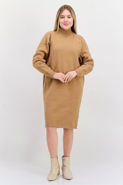 Hugo Boss Women Knitted Sweater Dress, Tan