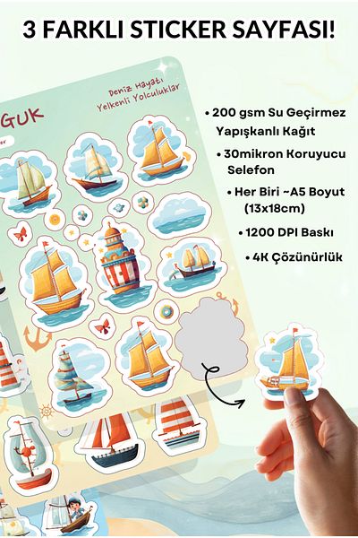 GUGUK Sailing Adventure Sticker Leaves Set
