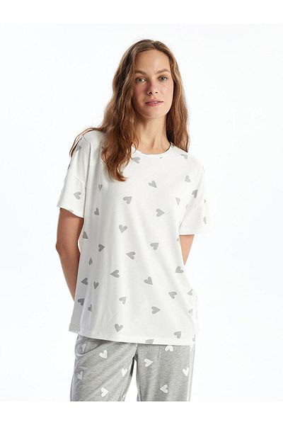LC Waikiki Lcw Dream Crew Neck Printed Women's Sleepwear Top