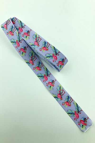 Hayalperest boncuk Λιλά Flamingo Printed Grosgrain Κορδέλα 10 Mt