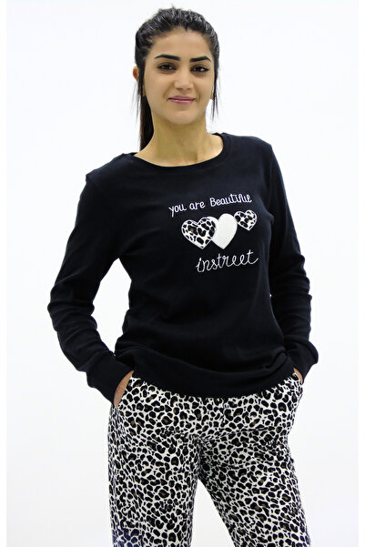 Sementa Leopard Combination Embroidery Detailed Pajama Set