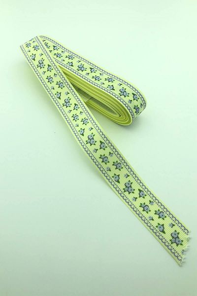 Hayalperest boncuk Cutie Grosgrain Imprimată Cu Motiv Floral Mic Galben 10 Mt