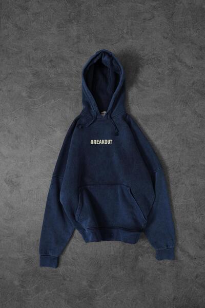 Slatra Ανδρικό φούτερ μπλε Snake Washable με κουκούλα oversized