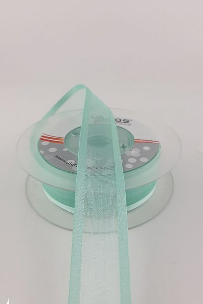Hayalperest boncuk Water Green Wide Organza Satin Κορδέλα 20 Mt