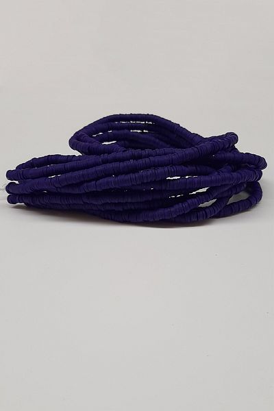 Hayalperest boncuk Patterned Dark Purple Fimo Dough Beads 6mm