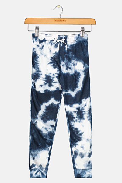 Brooklyn بنطال رياضي للأطفال الصغار من قماش الصبغة والسحب، باللون الأبيض