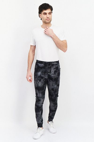 Burnside Men Drawstring Tie Dye Sweatpants, Grey/black