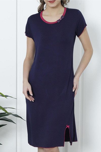 Nicoletta Tunică de damă cămașă de noapte mânecă scurta viscoză Lycra Marime Mari LACİ