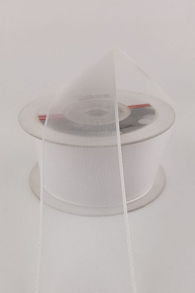 Hayalperest boncuk White Plain Chiffon Ribbon 20 Mt