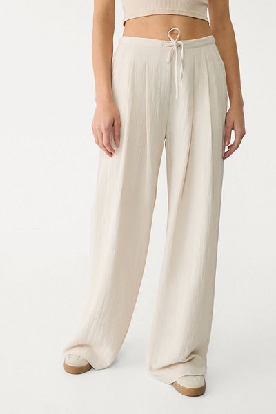Stradivarius Textured drawstring trousers