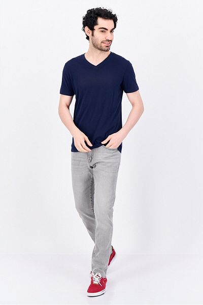 GAP Men V-Neck Short Sleeves Plain T-Shirt, Navy