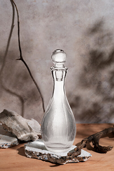 Fhilli Majestic - Çizgili El Yapımı Cam Şerbetlik Karaf Sürahi