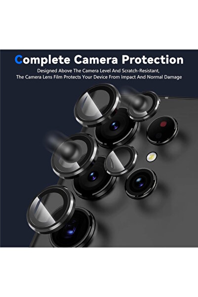 m.tk moveteck Galaxy S25 Ultra Compatible Camera Protection Lens Protector Tempered Glass with Application Apparatus Titanium Color