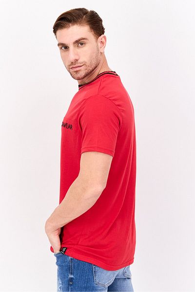 Rocawear Men Crew Neck Short Sleeves Brand Logo T-shirt, Red