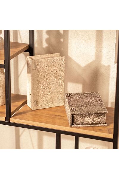 DEKORMED Textured Bohem Trend Book Box-Storage Box