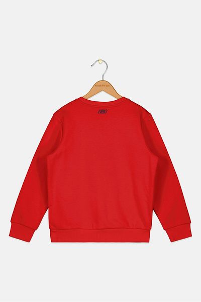SKECHERS Kids Boy Sportwear Fit Graphic Outdoor Sweatshirt, Red Combo