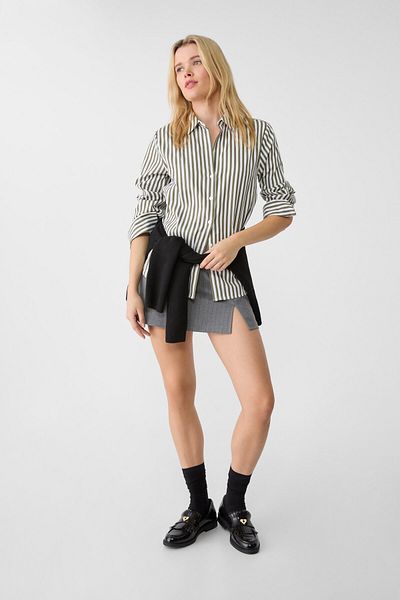 Stradivarius Striped poplin shirt