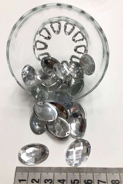 Hayalperest boncuk Transparent Oval Plastic Strut Stone 10 Pieces