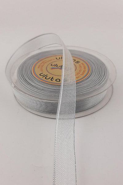 Hayalperest boncuk Ασημί Χρώμα Glitter Κορδέλα Σιφόν 1,5 εκ. 25 Mt