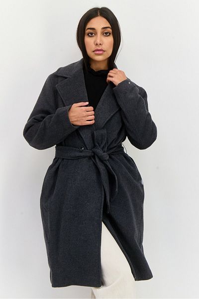 Tommy Hilfiger Women Heather Trench Coat, Dark Grey