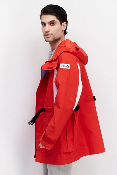 Fila Men Sportswear Fit Long Sleeves Outdoor Jacket, Red Combo