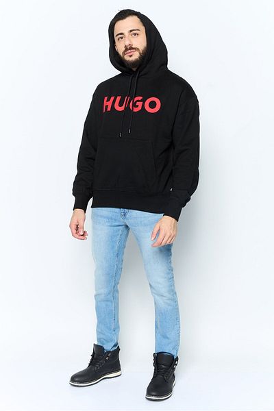Hugo by Hugo Boss Men Brand Logo Long Sleeves Hooded Sweatshirt, Black