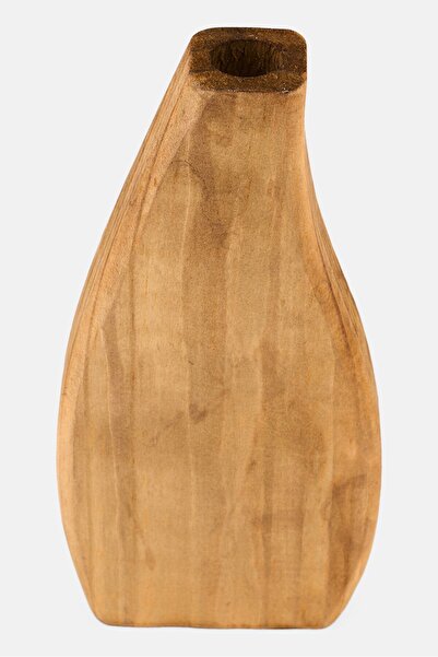 Muy Mucho مزهرية خشبية للديكور، لون بني